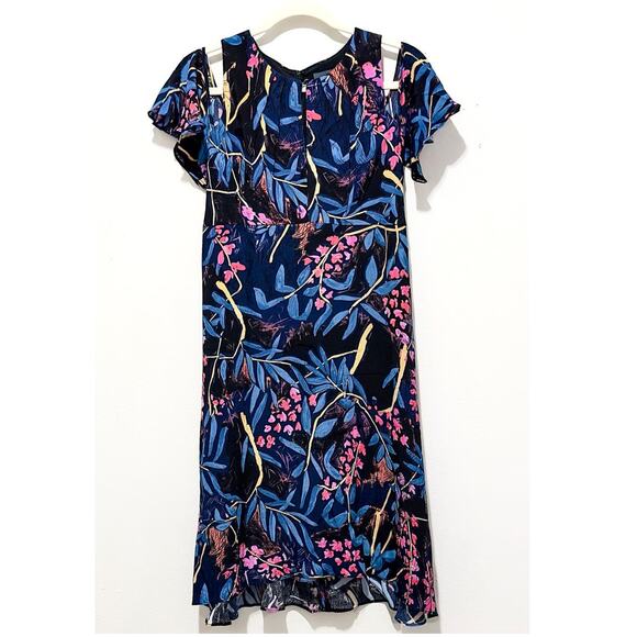 Maeve - Women's Floral, Cutout, Cold Shoulder, Midi, A-Line, Ella Dress (size 2) - Picture 1 of 4
